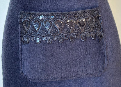Tablier imperméable long noir Strass