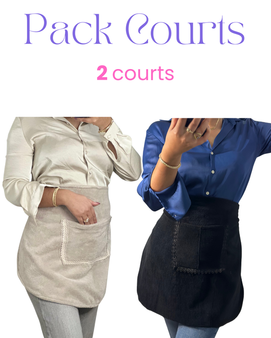 Pack 2 tabliers courts